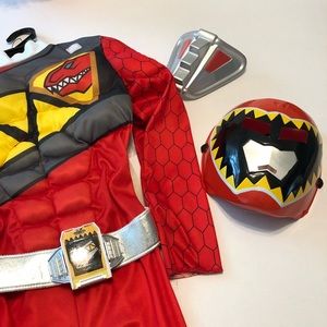 Red Power Ranger Dino Charge Class Muscle  Costume